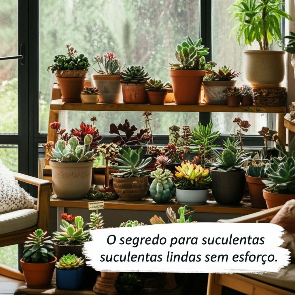 O segredo para suculentas lindas sem esforço.: ideias práticas, naturais e inspiradoras para aplicar na sua casa e jardim de forma simples e leve.