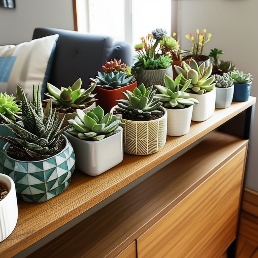 O Truque Pra Regar Suculentas e Deixá-las Lindas! Descubra métodos simples e práticos para cuidar da sua coleção e vê-las prosperar. Crie um ambiente de casa feliz.
